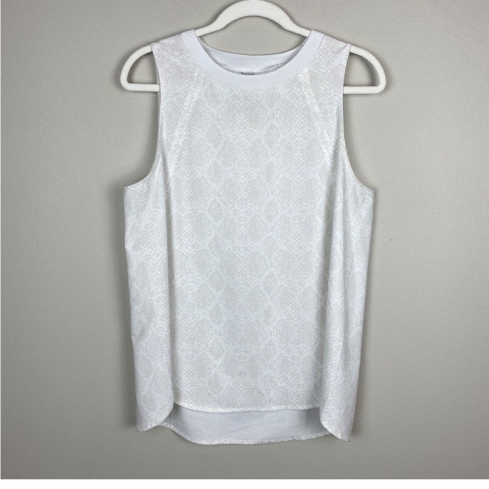 Athleta Zephyr Print Tank in Pearl White Python - Size Medium